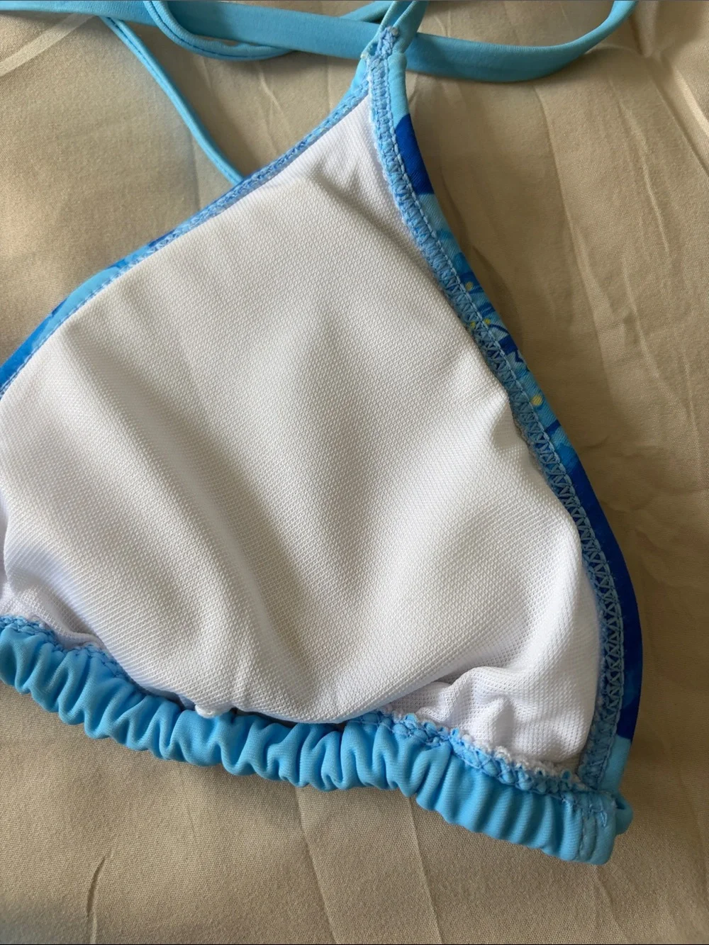 Women's Blue Floral Triangle Bikini Set - Light & Royal Blue